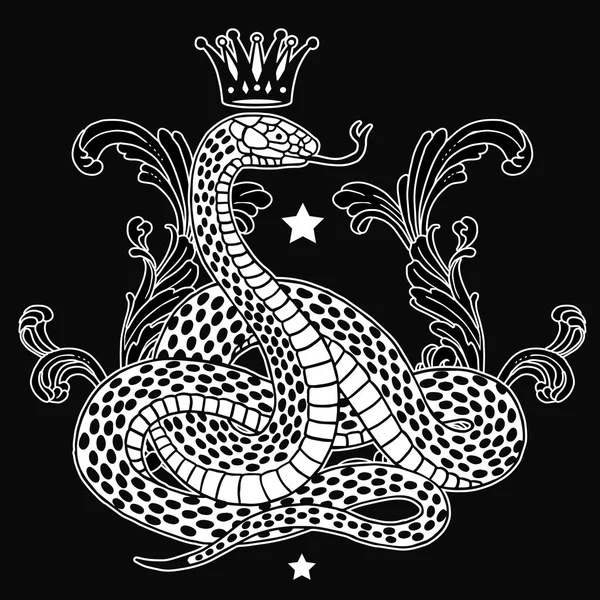Serpiente con ilustración de corona — Archivo Imágenes Vectoriales