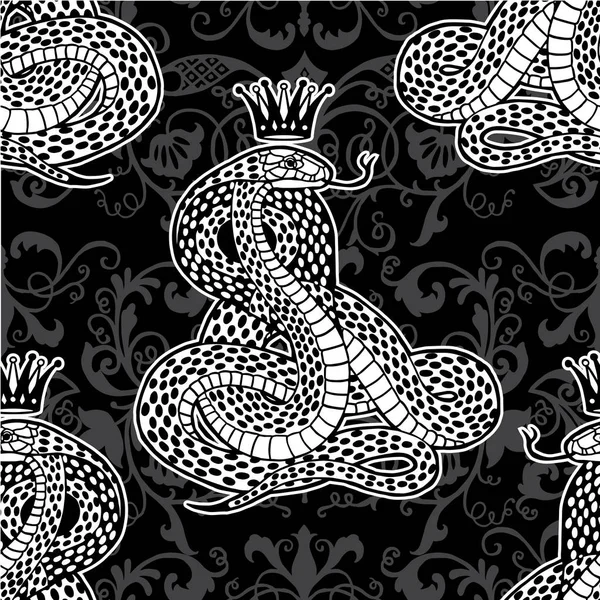 Змея с бесшовной короной — стоковый вектор