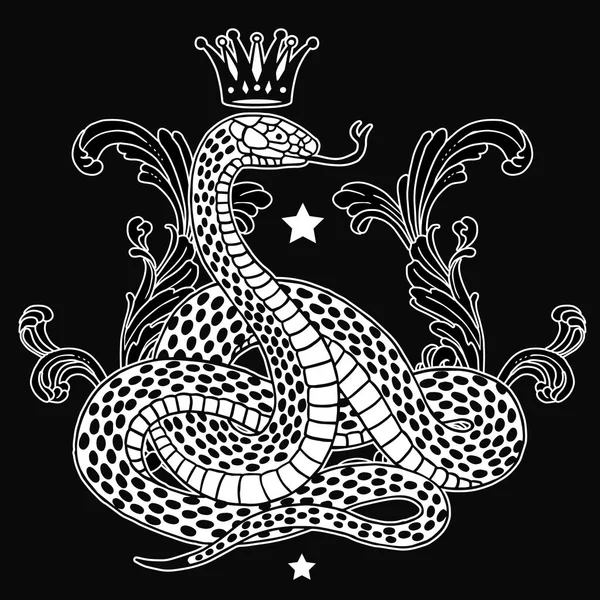 Serpiente blanca con corona — Archivo Imágenes Vectoriales