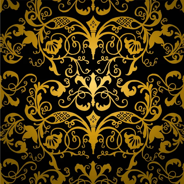 Golden mønster på sort baggrund – Stock-vektor
