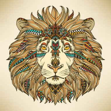 Aslan başı için anti-stres boyama sayfası