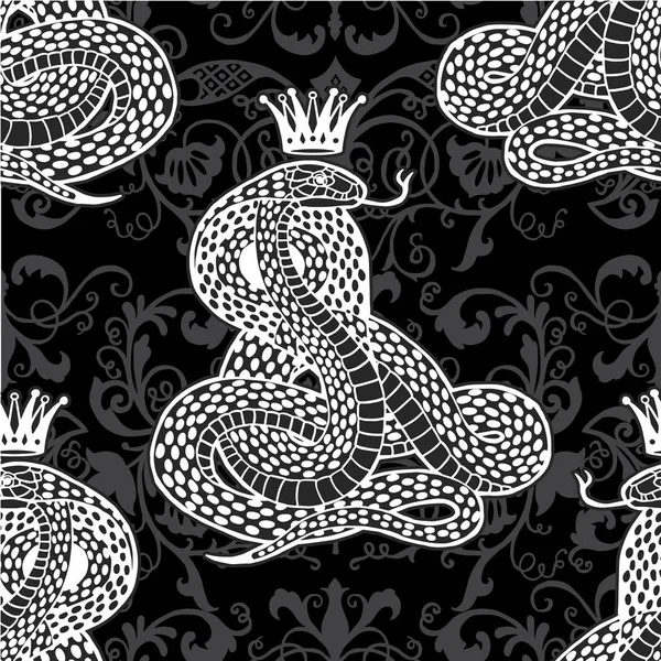 Serpiente blanca con corona — Archivo Imágenes Vectoriales