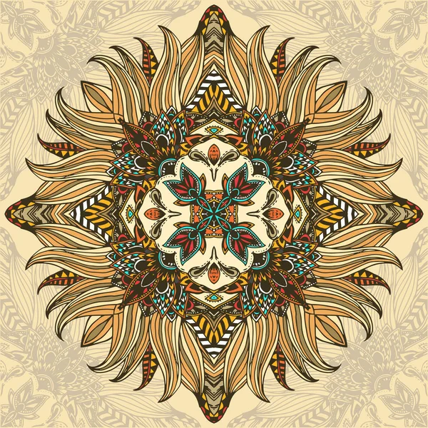 Mandala colorido dibujado a mano — Vector de stock