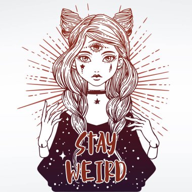 monster girl and Stay Weird lettering