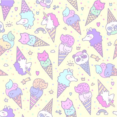 dondurma desen hayvanlarla