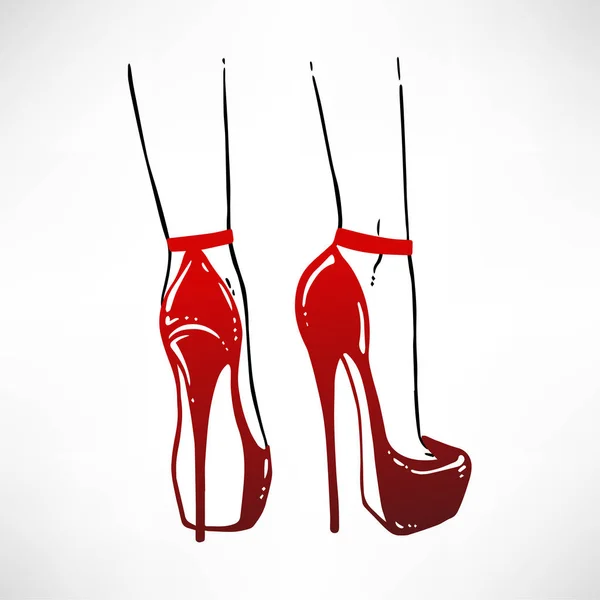 Female legs on high heels — Stock Vector