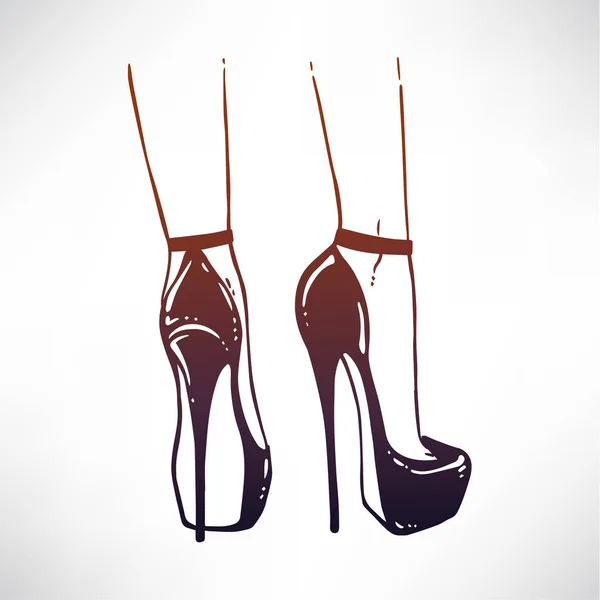 Brillantes piernas femeninas en tacones altos — Archivo Imágenes Vectoriales
