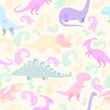 Dinozorlar ile renkli desen