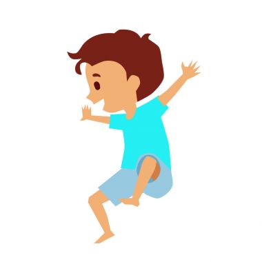 sevimli küçük çocuk having fun