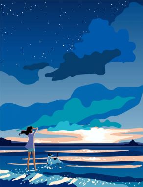 Sunset bulvarında güzel kız 