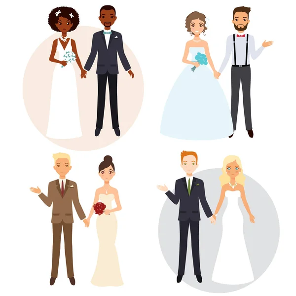 Leuke bruiloft uitnodigingskaarten — Stockvector