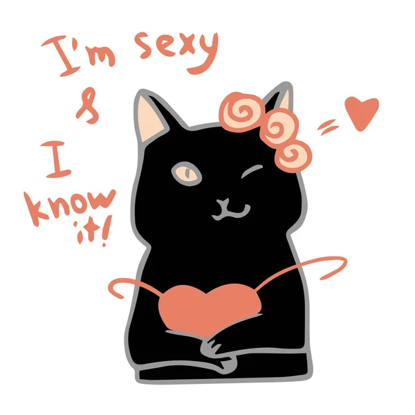 Χαριτωμένο αστείο γάτα σε στυλ καρτούν. — Διανυσματικό Αρχείο