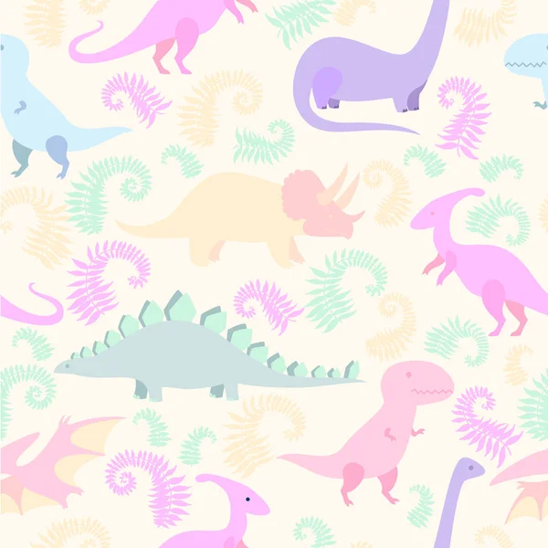 Patrón colorido con dinosaurios — Vector de stock