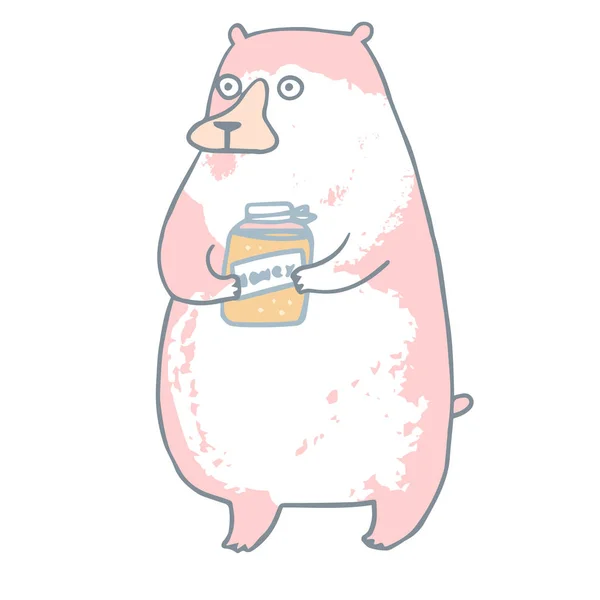 Mignon personnage d'ours de dessin animé — Image vectorielle