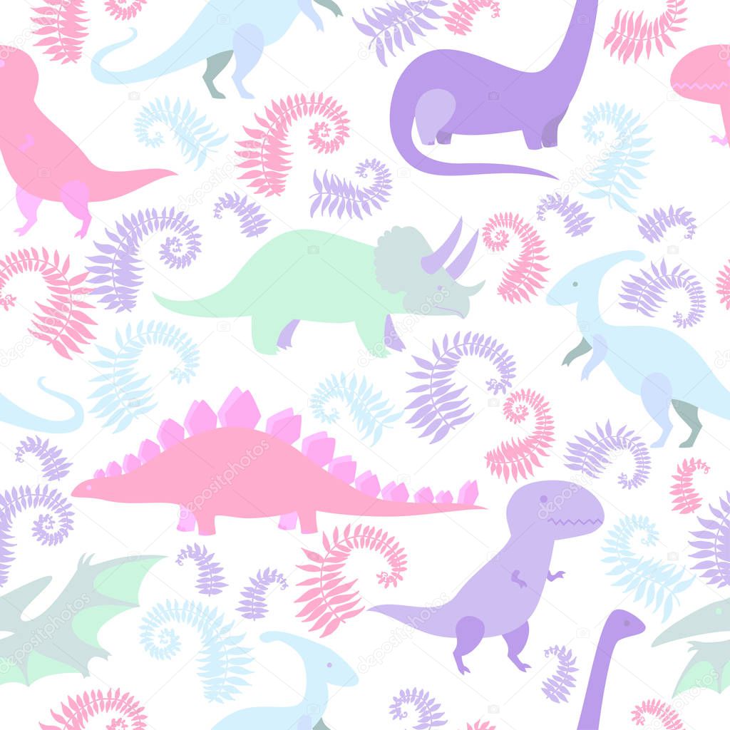 Colorful pattern with dinosaurs