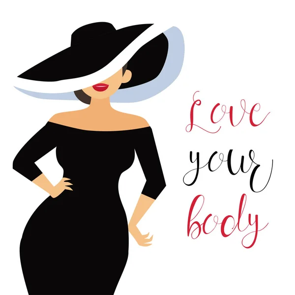 Happy and smiling plus size girl Stock Vector