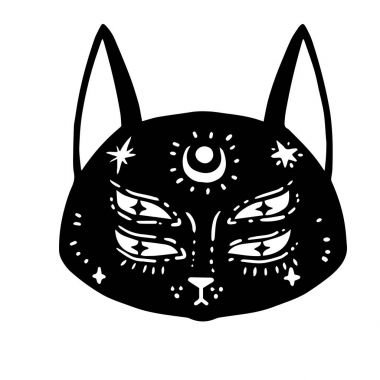 Cadının kedi beyaz arka plan üzerinde