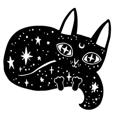 Cadının kedi beyaz arka plan üzerinde