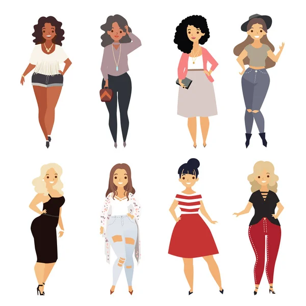Beautiful curvy, overweight girl Royalty Free Stock Vectors