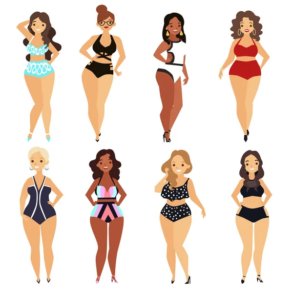Beautiful curvy, overweight girl Royalty Free Stock Vectors