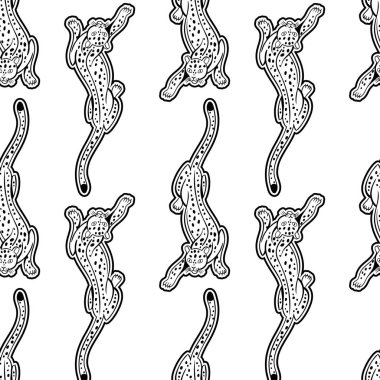 vahşi kaplanlar Dikişsiz desen vektör çizim tasarımı