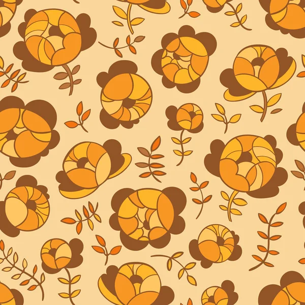 Vector Illustration Design Yellow Flowers Seamless Pattern — Stock Vector