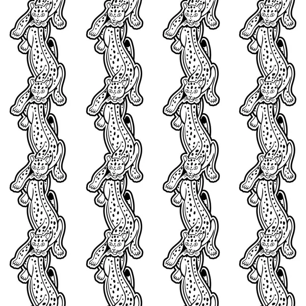 Vektor Illustration Design Von Wilden Tigern Nahtlose Muster — Stockvektor