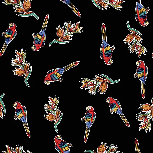 Векторная Иллюстрация Дизайна Птиц Цветов — стоковый вектор