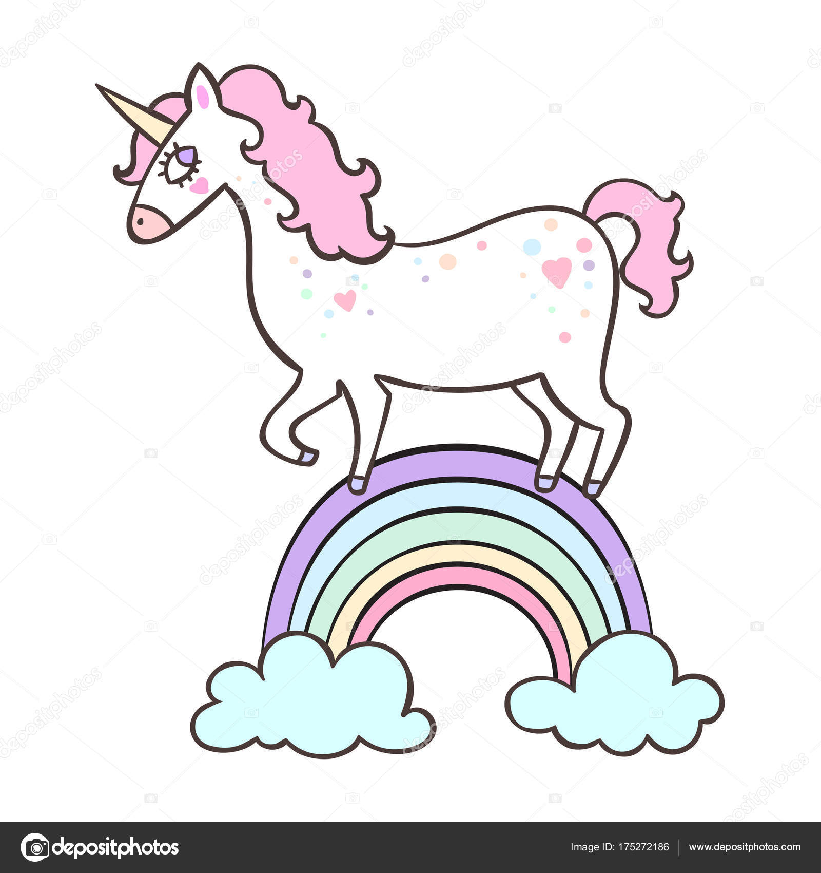 Illustrazione vettoriale di design della collezione di elementi magic carina di fata e unicorno — Vettoriali di mazeina