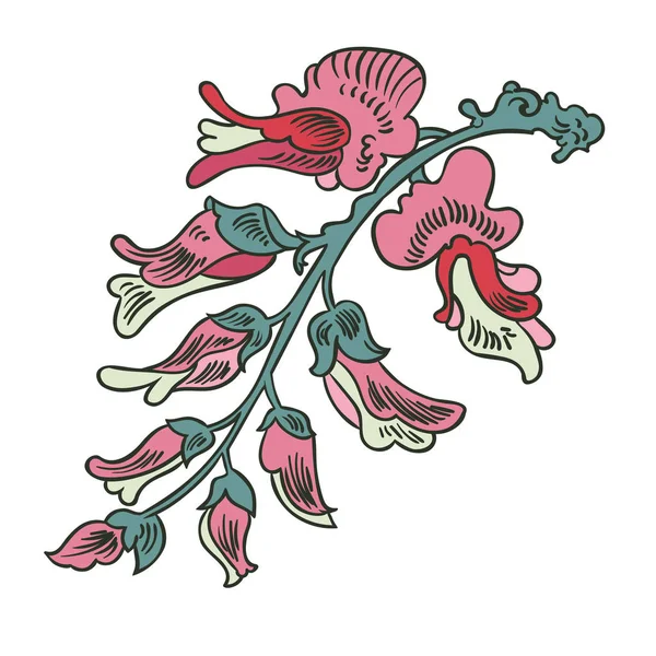 Diseño Ilustración Vectorial Flores Exóticas Aisladas Sobre Fondo Blanco — Vector de stock