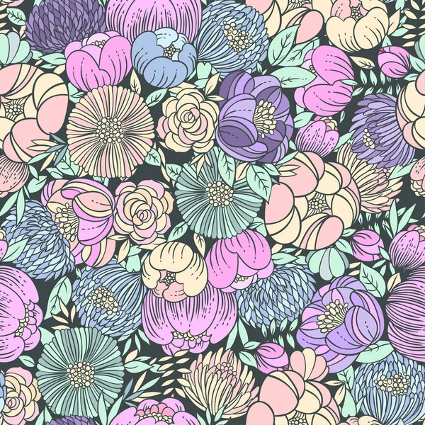 vector illustration design of Colorful pastel floral seamless pattern background.