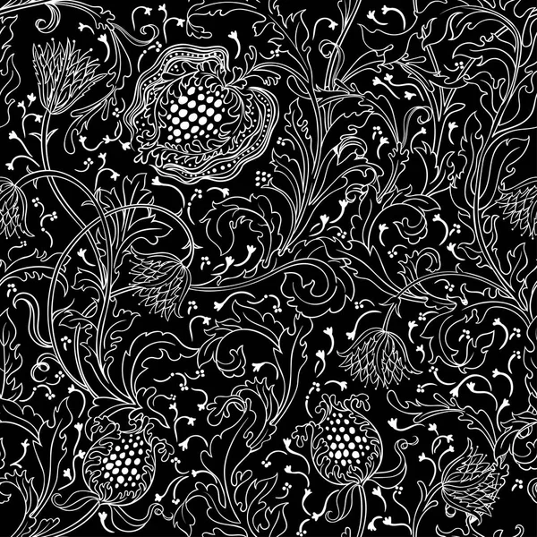 Vektor Illustration Design Von Schönen Floralen Nahtlosen Muster Für Grußkarte — Stockvektor
