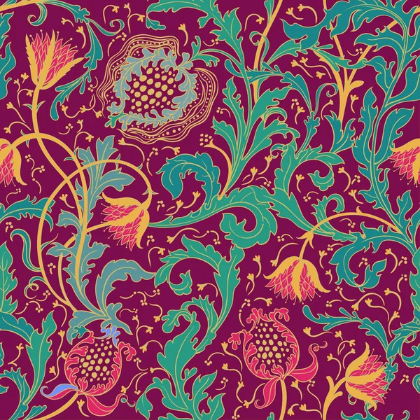 Векторная Иллюстрация Дизайна Красивой Цветочной Бесшовной Картины Приглашения — стоковый вектор