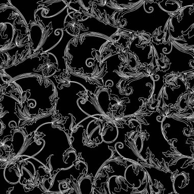 Bitki dokuma ile detaylı çiçek sorunsuz vektör desen