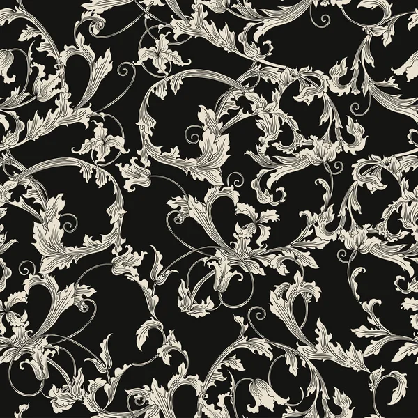 Детальний Квітковий Безшовний Векторний Візерунок Ткацькими Рослинами — стоковий вектор
