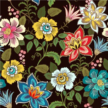 Renkli Çiçeksiz vektör deseni.