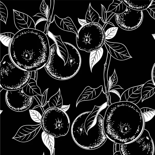 Seamless Pattern Branch Apple Apple Tree Leaf Vector Illustration Art — Stock Vector