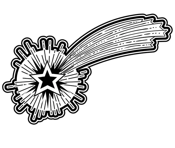 Étoile Filante Dans Style Tatouage Vecteur Illustration — Image vectorielle