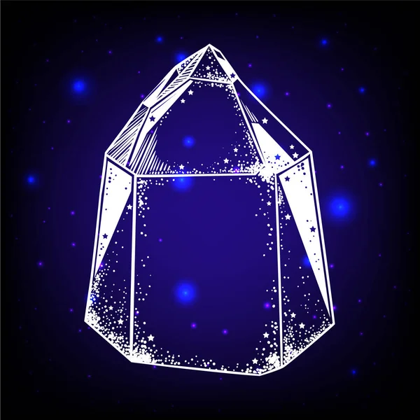 Magischer Kristallstein Vektorillustration — Stockfoto
