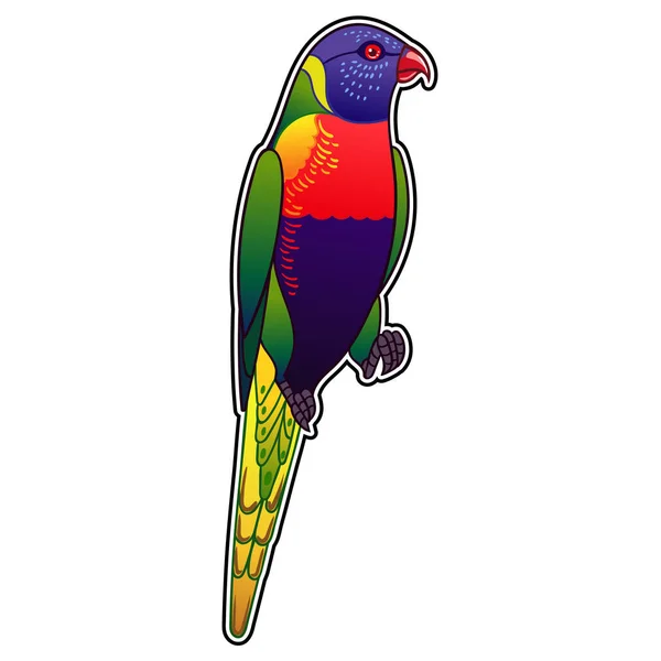 Piękny Tropikalny Egzotyczny Ptak Papuga Ilustracja Wektorowa — Zdjęcie stockowe