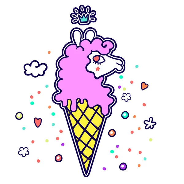 Εικονογράφηση Διάνυσμα Του Pop Χαριτωμένο Χωνάκια Παγωτό Που Μοιάζουν Ζώα — Φωτογραφία Αρχείου
