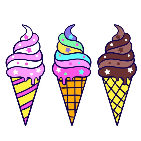 Векторная Иллюстрация Шишек Мороженого Pop Cute Которые Выглядят Животные Бесшовный — стоковое фото