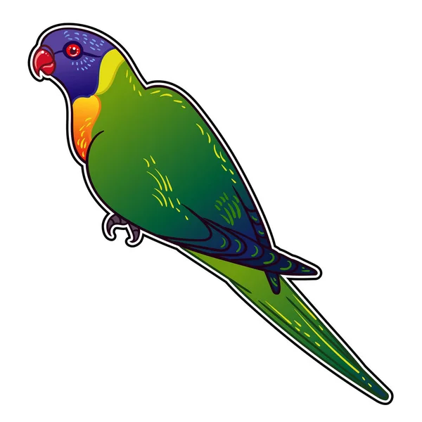 Hermoso Pájaro Loro Tropical Exótico Ilustración Vectorial —  Fotos de Stock