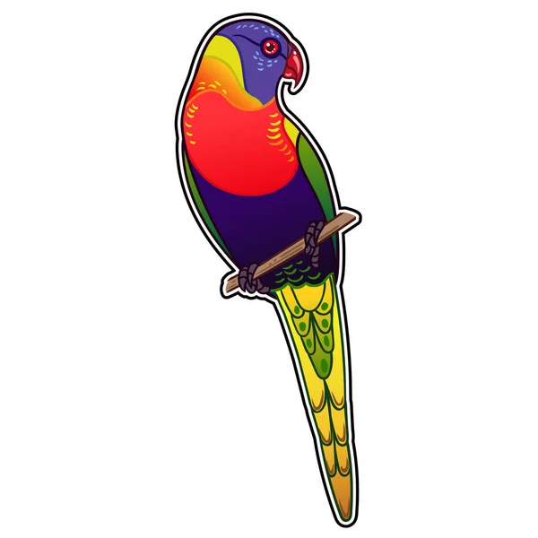 Piękny tropikalny egzotyczny ptak papuga. Ilustracja wektorowa. — Zdjęcie stockowe
