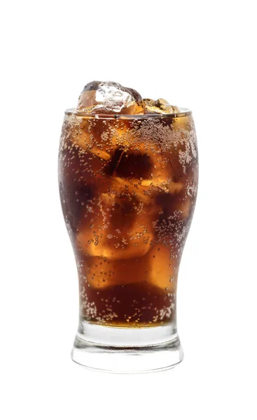 Cola in vetro isolata su bianco con percorso di ritaglio . — Foto Stock