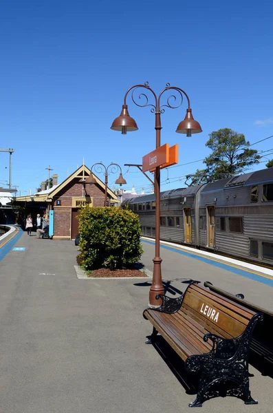 Veduta Della Stazione Ferroviaria Leura Nelle Blue Mountains Ovest Sydney — Foto Stock