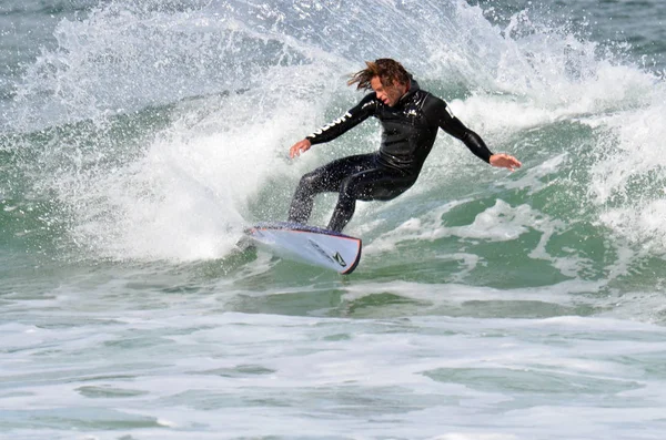 Surfeur Action Clifton Beach Hobart Tasmanie — Photo