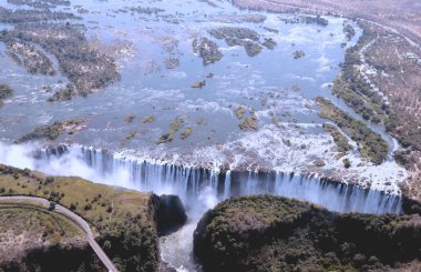 Zambiya, Afrika 'daki Victoria Şelalesi manzarası