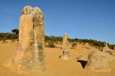Batı Avustralya 'daki Cervantes yakınlarındaki Pinnacles manzarası