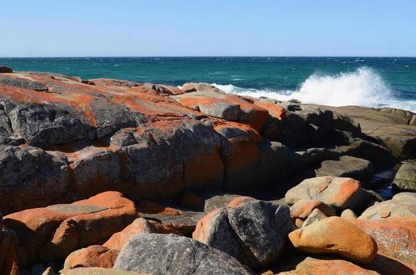 Una Vista Roca Color Four Mile Creek Beach Tasmania — Foto de Stock